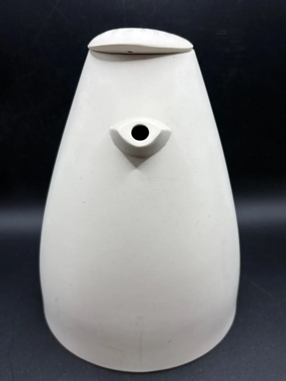 Vintage French Curve Goyer Bonneau Style Artisan Handmade Pottery Lidded Teapot